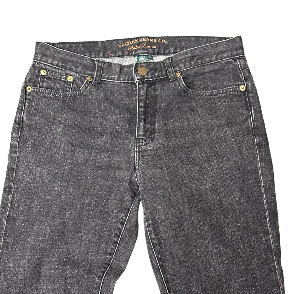 Lauren Ralph Lauren Jeans Womens Size 4 Petite Black Classic Straight See Detail